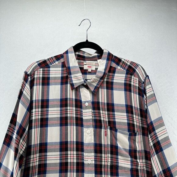 Levi's Shirt Womens 2XL Boyfriend Fit Plaid Button Front Long Sleeve - Picture 3 of 11